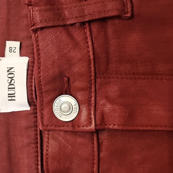 HUDSON JEANS Natalie Midrise Super Skinny Maroon Jeans Size 28 - Picture 4 of 6
